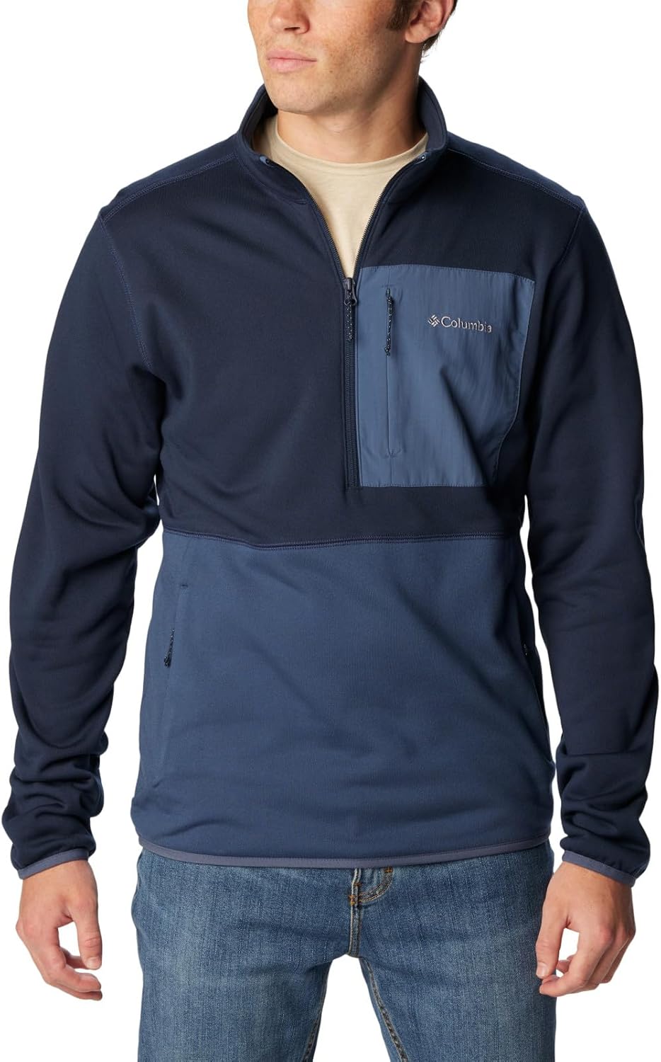 Columbia Mens Hike Half Zip, Collegiate Navy, Dark Mountain
Columbia Mens Hike Half Zip, Collegiate Navy, Dark Mountain