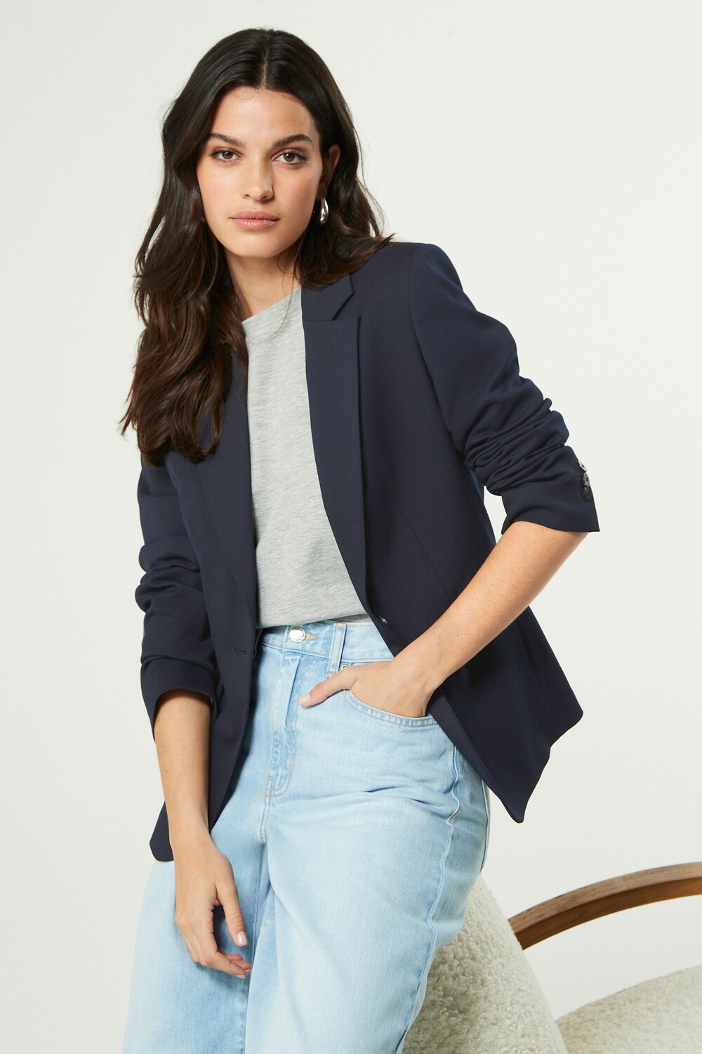 Однобортный пиджак, сшитый по индивидуальному заказу Next, синий
Однобортный пиджак, сшитый по индивидуальному заказу Next, синий