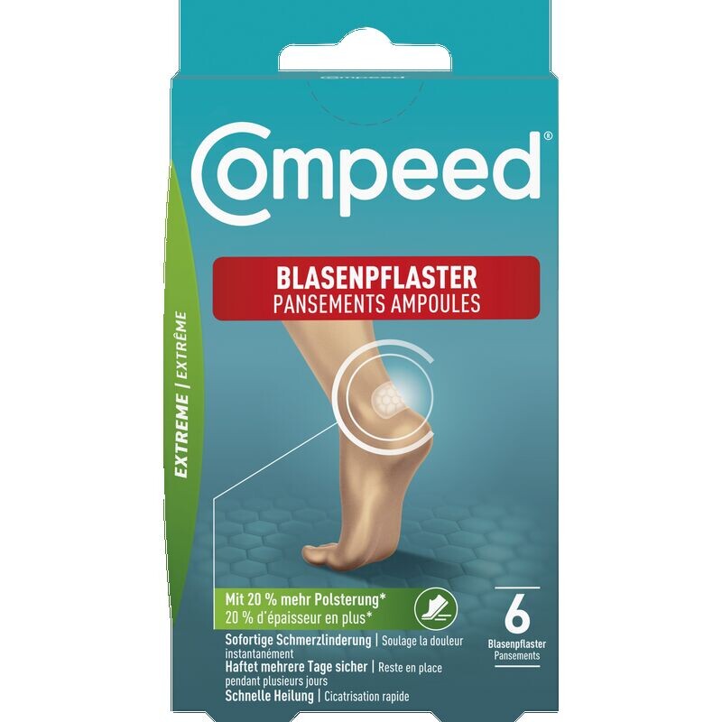 Экстремальный пузырчатый пластырь Compeed, 6 шт.
Экстремальный пузырчатый пластырь Compeed, 6 шт.