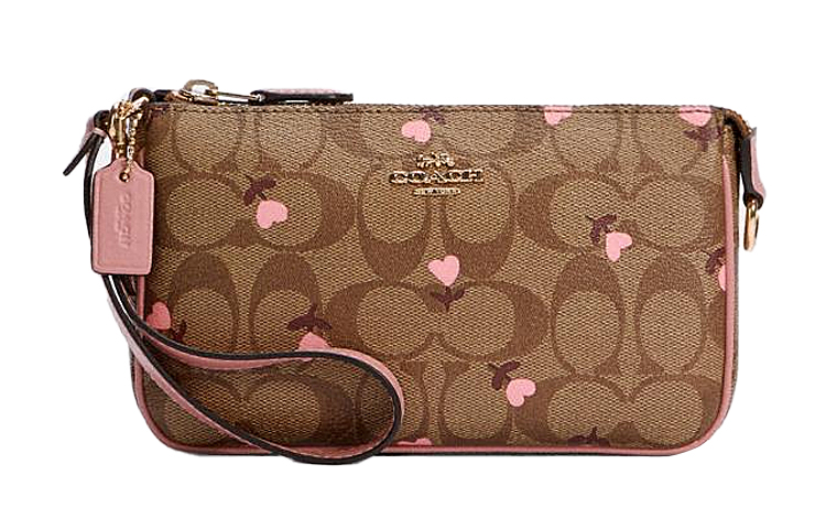 COACH Сумка-клатч женская малая с кожаной отделкой и монограммой цвет сакуры 
COACH Сумка-клатч женская малая с кожаной отделкой и монограммой цвет сакуры