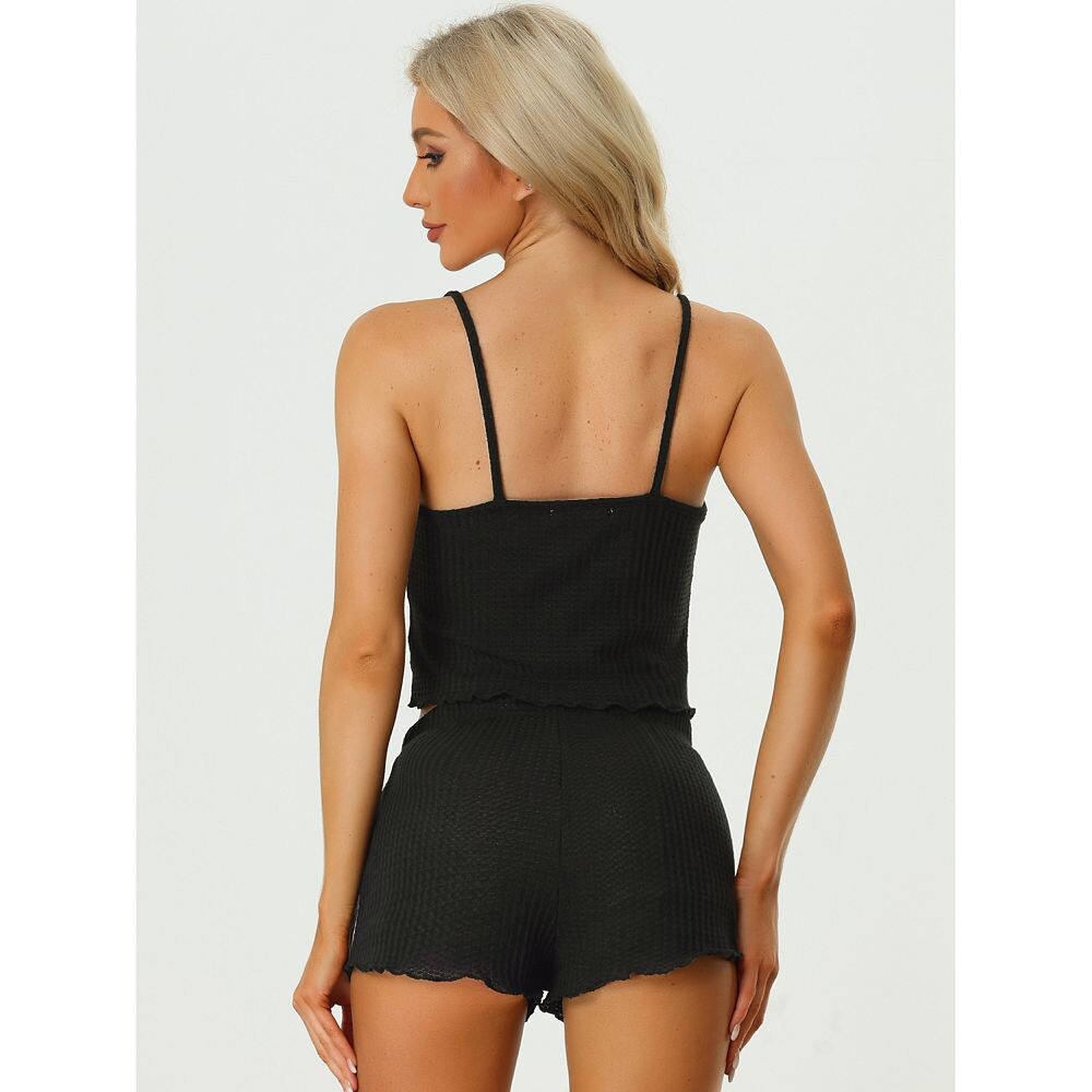 Женская пижама без рукавов, укороченная майка, шорты, комплект для отдыха Cheibear, цвет Green Pink
Женская пижама без рукавов, укороченная майка, шорты, комплект для отдыха Cheibear, цвет Green Pink