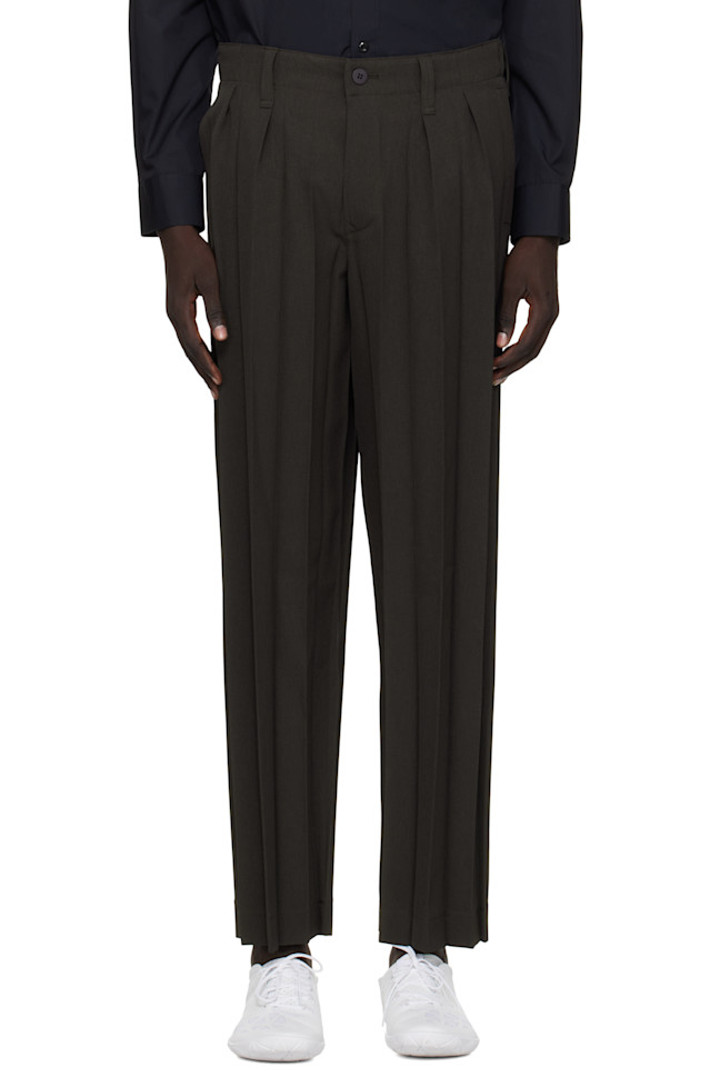 Homme Plissé Issey Miyake Брюки с коричневой каймой
Homme Plissé Issey Miyake Брюки с коричневой каймой