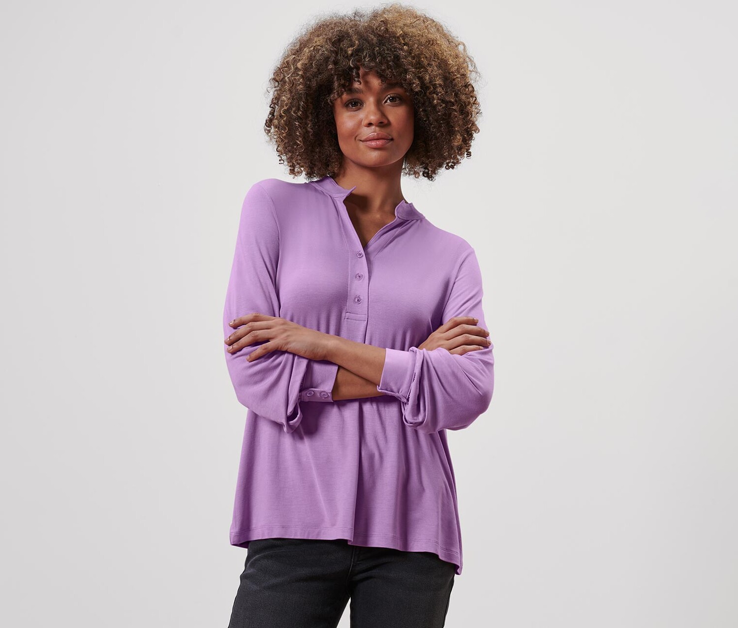 Блузка-рубашка с планкой на пуговицах Tchibo, сирень
Блузка-рубашка с планкой на пуговицах Tchibo, сирень