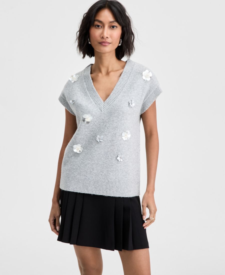 Женский жилет-свитер с вышивкой On 34th, Light Grey Heather
Женский жилет-свитер с вышивкой On 34th, Light Grey Heather