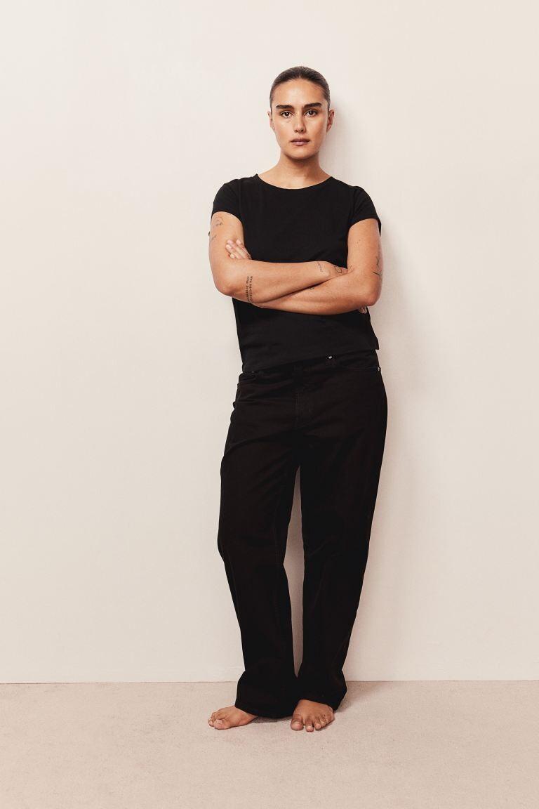 Хлопковая футболка H&M, черный
Хлопковая футболка H&M, черный