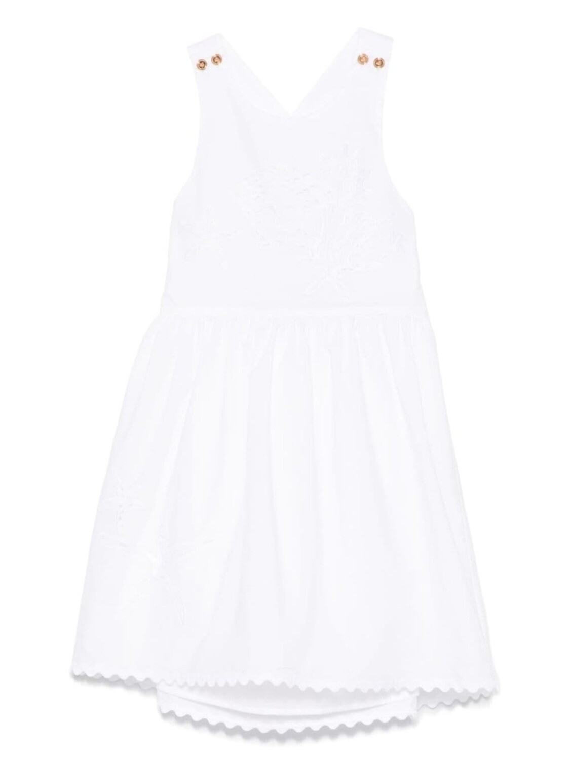 Платье с вышивкой Медузы Versace Kids, белый 
Платье с вышивкой Медузы Versace Kids, белый