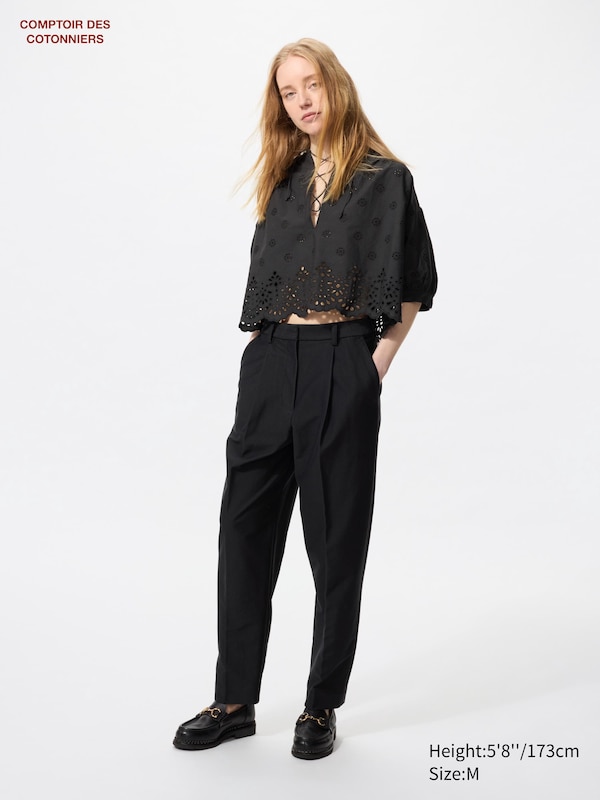 Зауженные книзу брюки из саржевого джерси со складками Uniqlo, черный
Зауженные книзу брюки из саржевого джерси со складками Uniqlo, черный