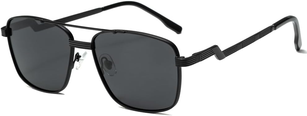 Мужские поляризованные солнцезащитные очки в стиле ретро с плоской верхней частью, двойной перемычкой и металлической оправой. Очки для вождения, спорта, рыбалки, защита от ультрафиолета UV400 WNCKSQ, C01 Black
Мужские поляризованные солнцезащитные очки в стиле ретро с плоской верхней частью, двойной перемычкой и металлической оправой. Очки для вождения, спорта, рыбалки, защита от ультрафиолета UV400 WNCKSQ, C01 Black