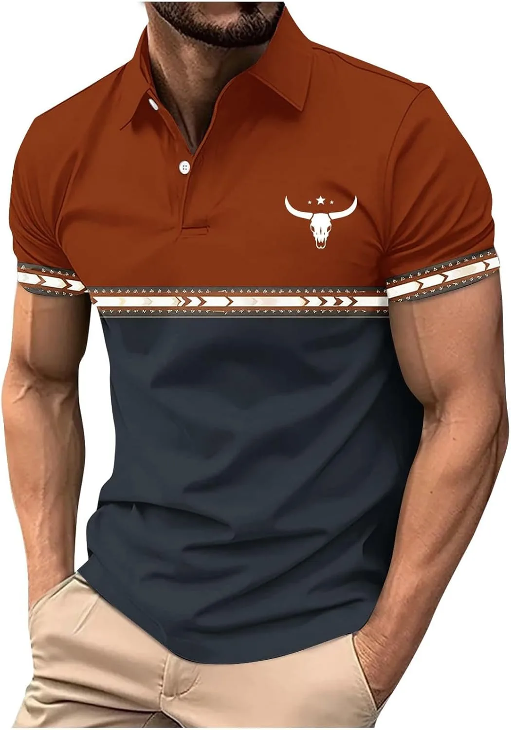 Мужская поло с этническим принтом Sdeycui
Мужская поло с этническим принтом Sdeycui