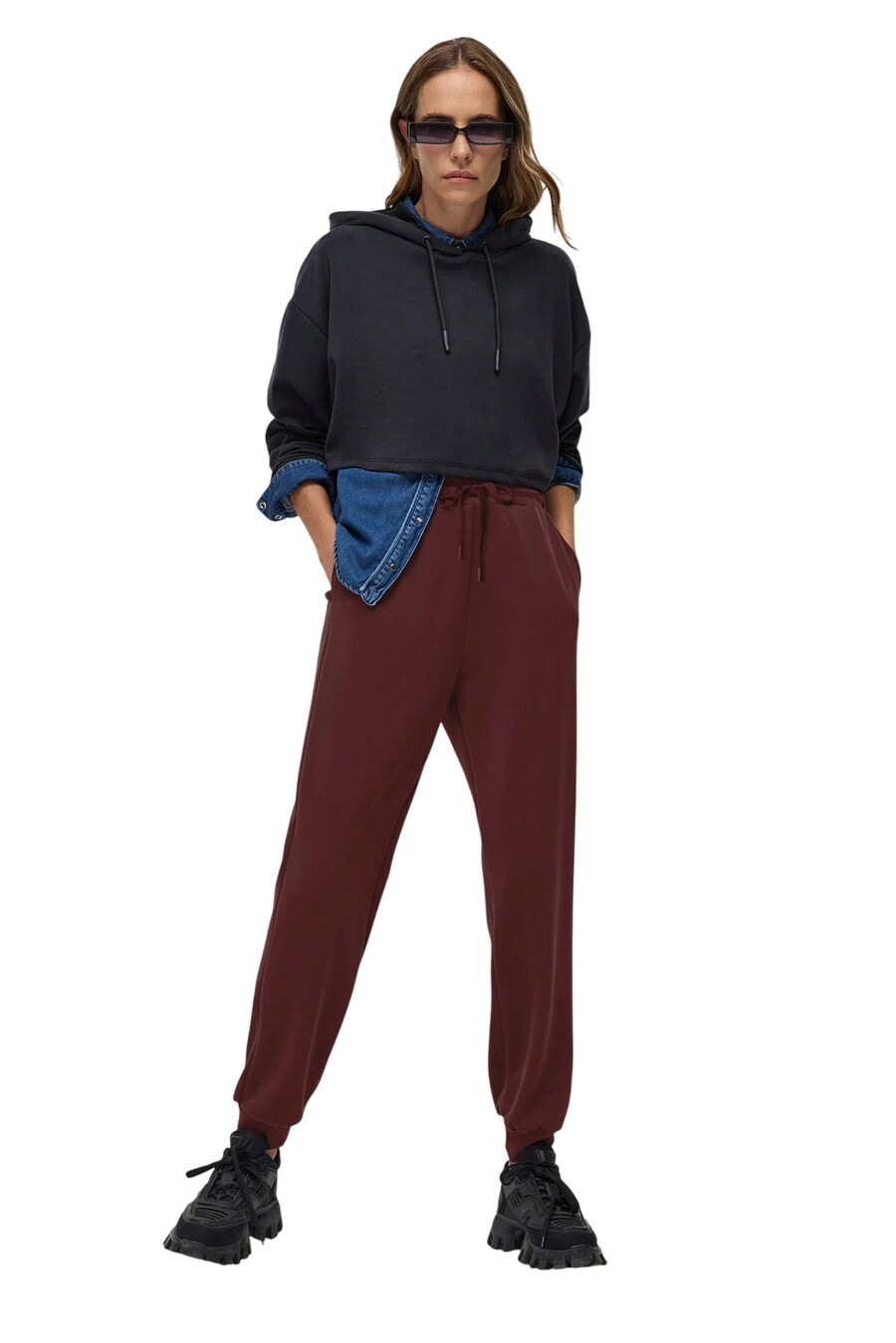 Зауженные брюки No Matter What, бургундия
Зауженные брюки No Matter What, бургундия