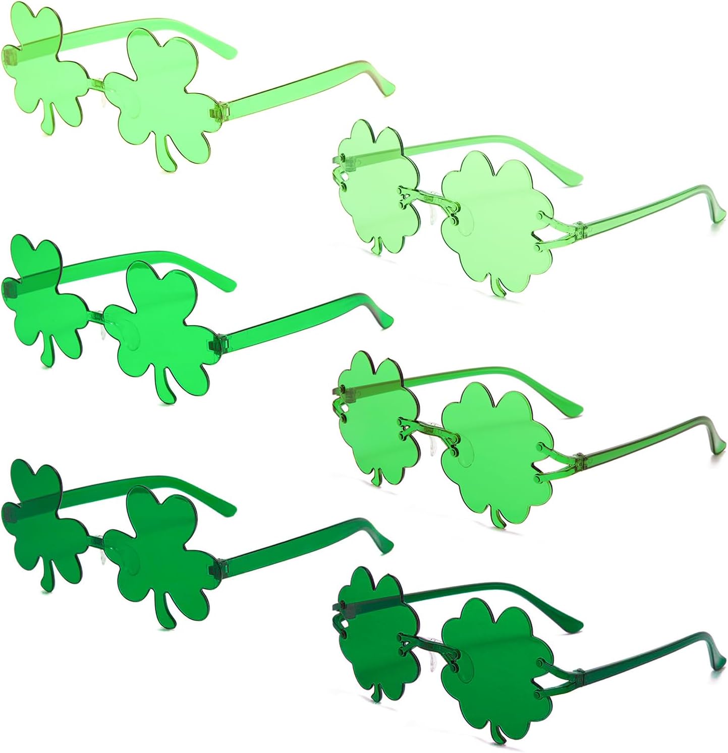 6 солнцезащитных очков в виде клевера ко Дню Святого Патрика, ирландские очки с зеленым клевером, сувениры для взрослых в виде четырехлистного клевера SUNOVELTIES, 3a Clover+3b Four Leaf
6 солнцезащитных очков в виде клевера ко Дню Святого Патрика, ирландские очки с зеленым клевером, сувениры для взрослых в виде четырехлистного клевера SUNOVELTIES, 3a Clover+3b Four Leaf