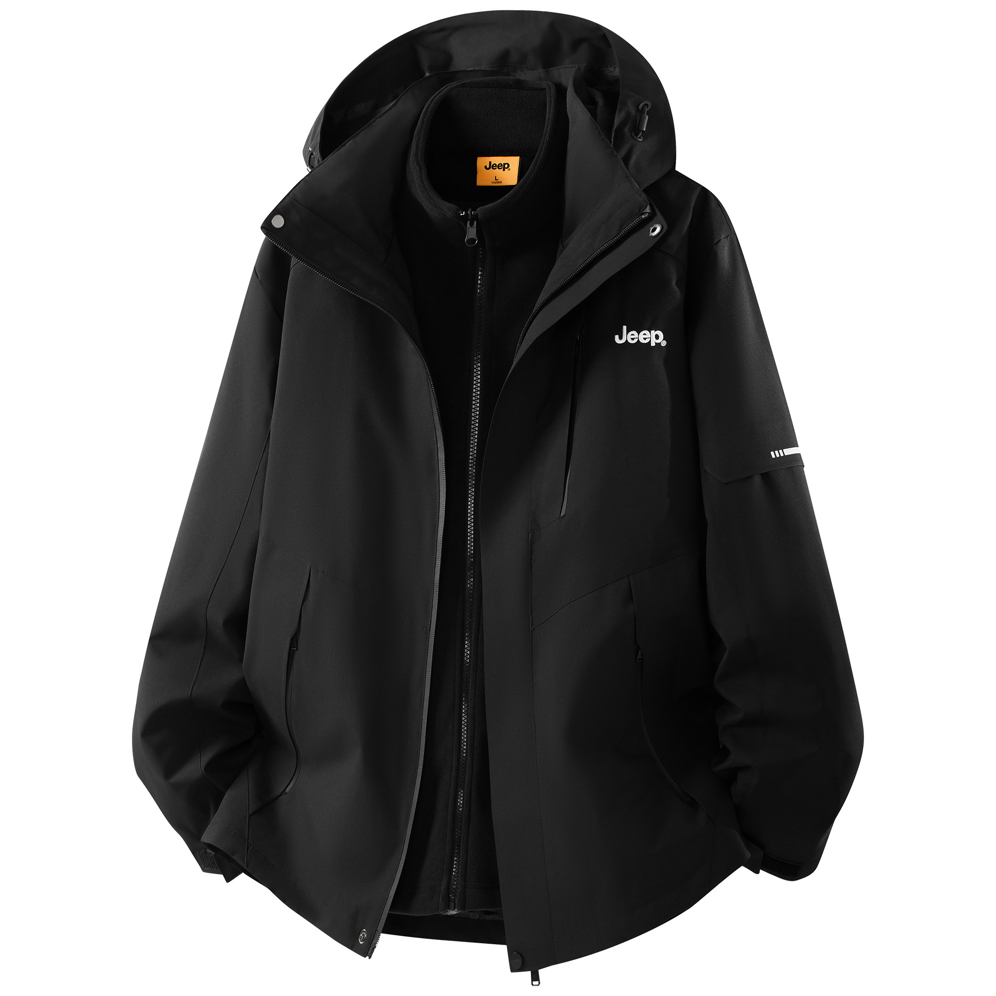 Jeep Ветровка коллекции Leisure Unisex, Black (3-in-1 LOGO Embroidery Upgraded)
Jeep Ветровка коллекции Leisure Unisex, Black (3-in-1 LOGO Embroidery Upgraded)