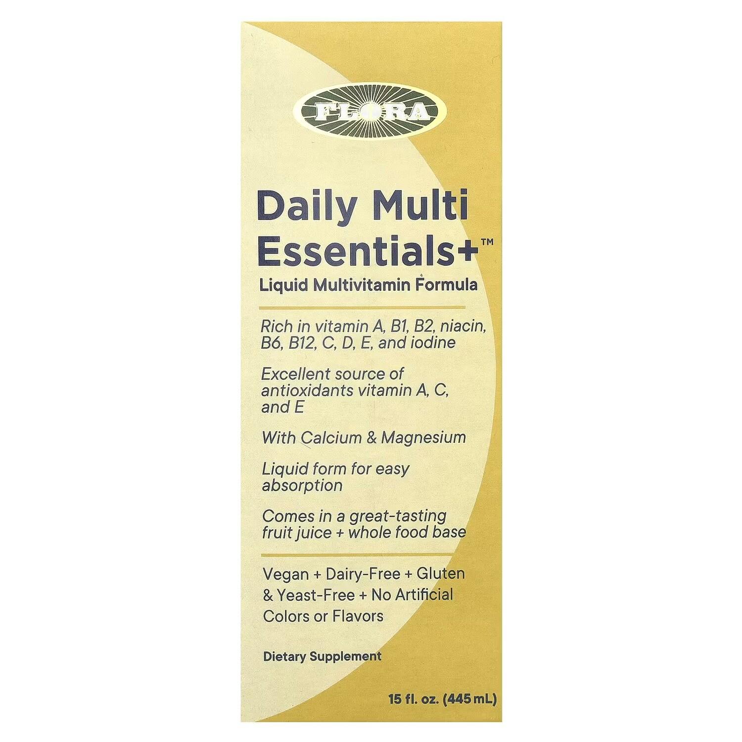 Daily Multi Essentials+, 15 жидких унций (445 мл) Flora
Daily Multi Essentials+, 15 жидких унций (445 мл) Flora