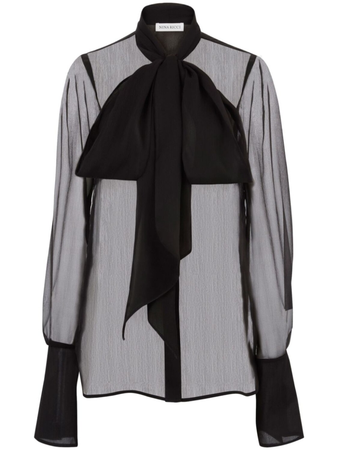Рубашка из прозрачного шелка от Nina Ricci, черный
Рубашка из прозрачного шелка от Nina Ricci, черный