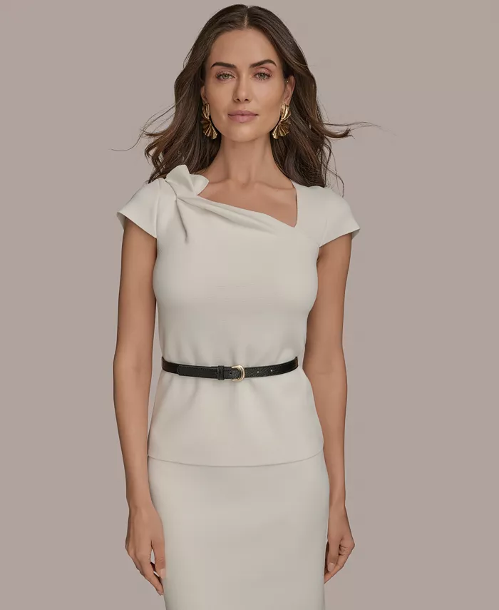 Женский свитер с поясом и рукавами-крылышками, стандартный и миниатюрный Donna Karan New York, коричневый/бежевый 
Женский свитер с поясом и рукавами-крылышками, стандартный и миниатюрный Donna Karan New York, коричневый/бежевый