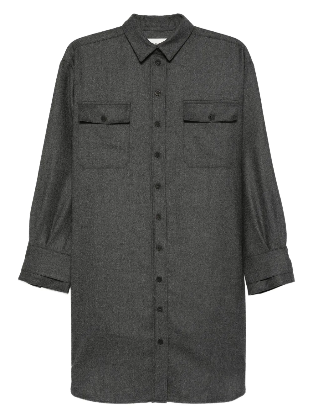 Платье-рубашка мини с накладными карманами Eric Bompard, серый 
Платье-рубашка мини с накладными карманами Eric Bompard, серый