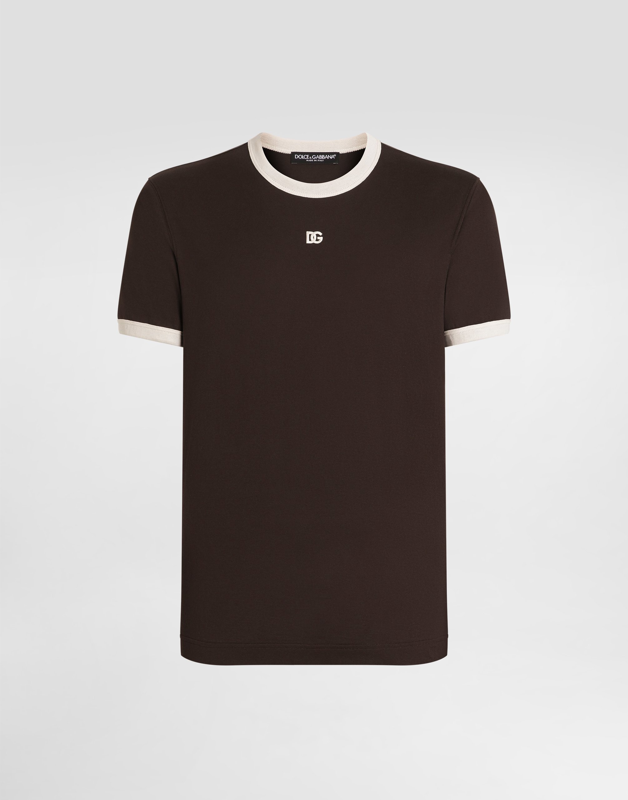 Хлопковая футболка с вышивкой Dolce & Gabbana, коричневый
Хлопковая футболка с вышивкой Dolce & Gabbana, коричневый