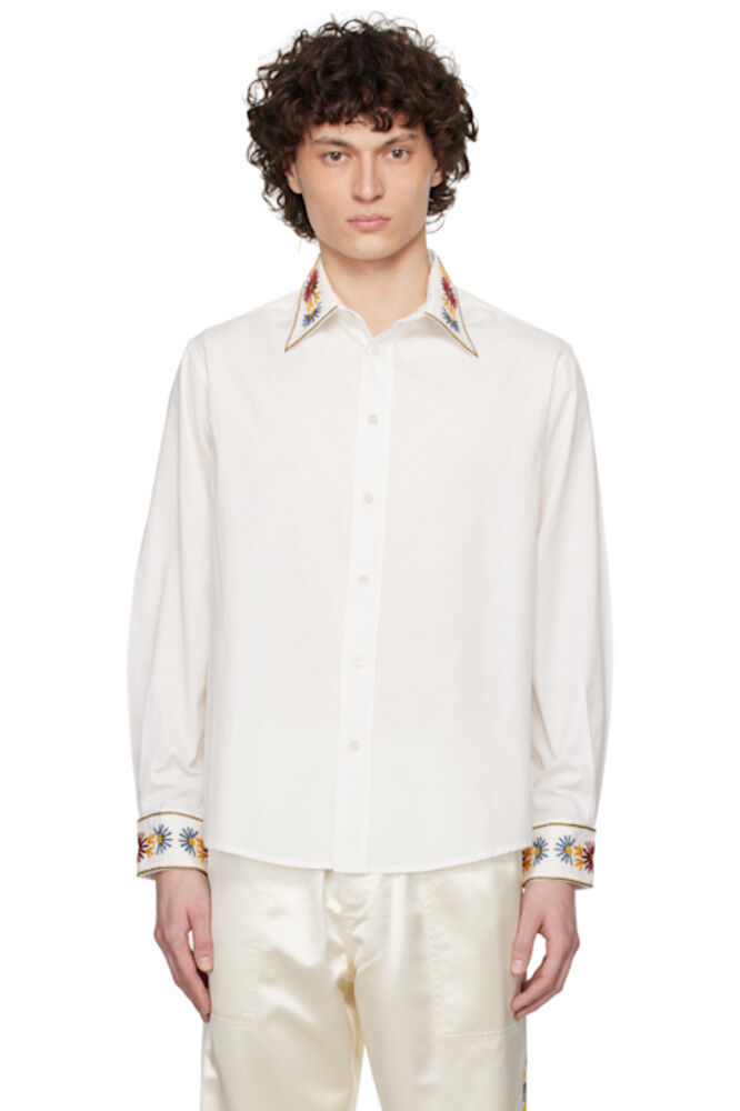 Белая рубашка из сахарной ваты Bode
Белая рубашка из сахарной ваты Bode