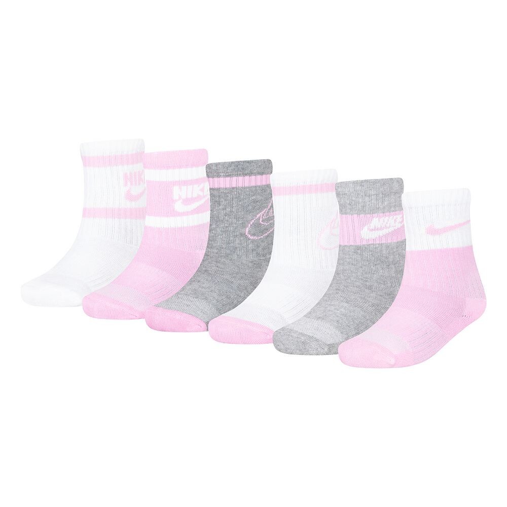 Набор из 6 детских носков Nike на каждый день с мягкой подкладкой Dri-FIT Crew, розовый 
Набор из 6 детских носков Nike на каждый день с мягкой подкладкой Dri-FIT Crew, розовый