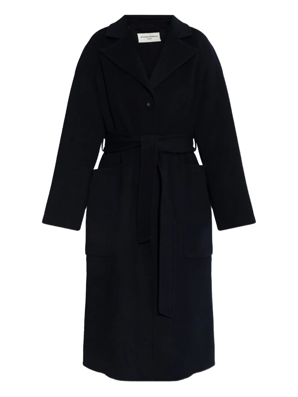 Шерстяное пальто с поясом Officine Generale, синий
Шерстяное пальто с поясом Officine Generale, синий