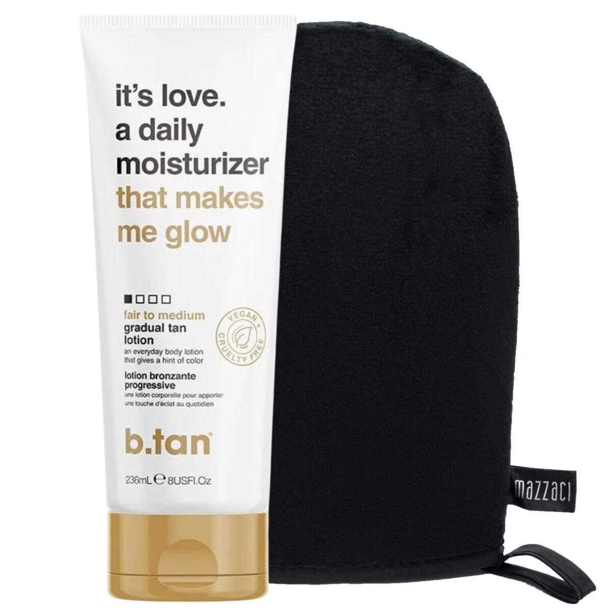 Б.тан Это любовь. Ежедневный увлажняющий бронзирующий бальзам + перчатка B.Tan
Б.тан Это любовь. Ежедневный увлажняющий бронзирующий бальзам + перчатка B.Tan