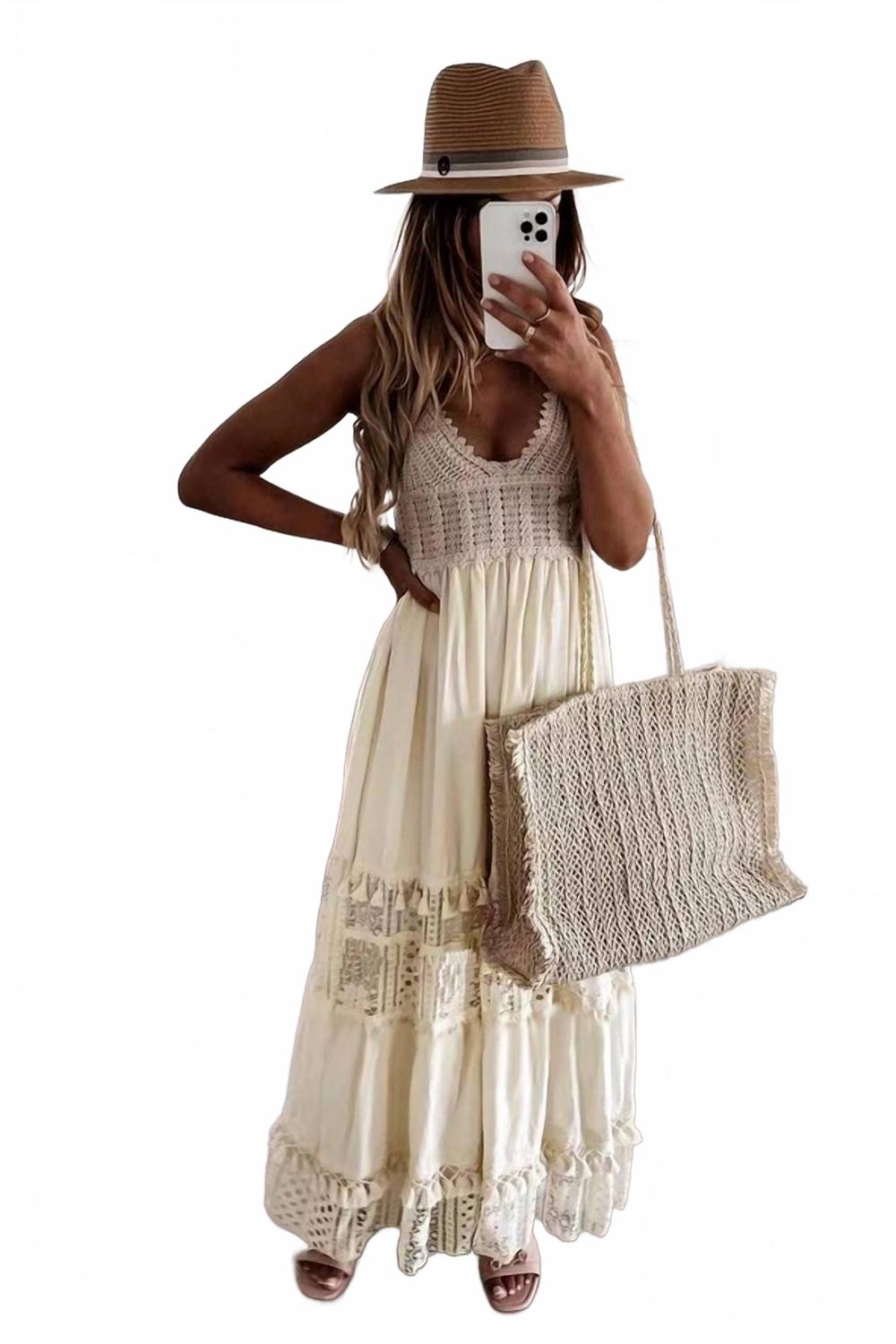 Бохо платье с кружевными кистями в бежевом цвете Rosa Clothing
Бохо платье с кружевными кистями в бежевом цвете Rosa Clothing