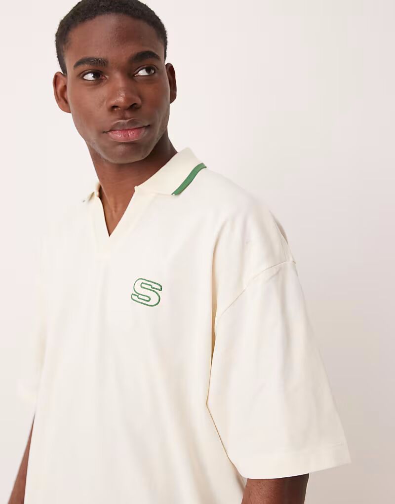 Плотная рубашка-поло свободного покроя с аппликацией ASOS DESIGN бежевого цвета
Плотная рубашка-поло свободного покроя с аппликацией ASOS DESIGN бежевого цвета