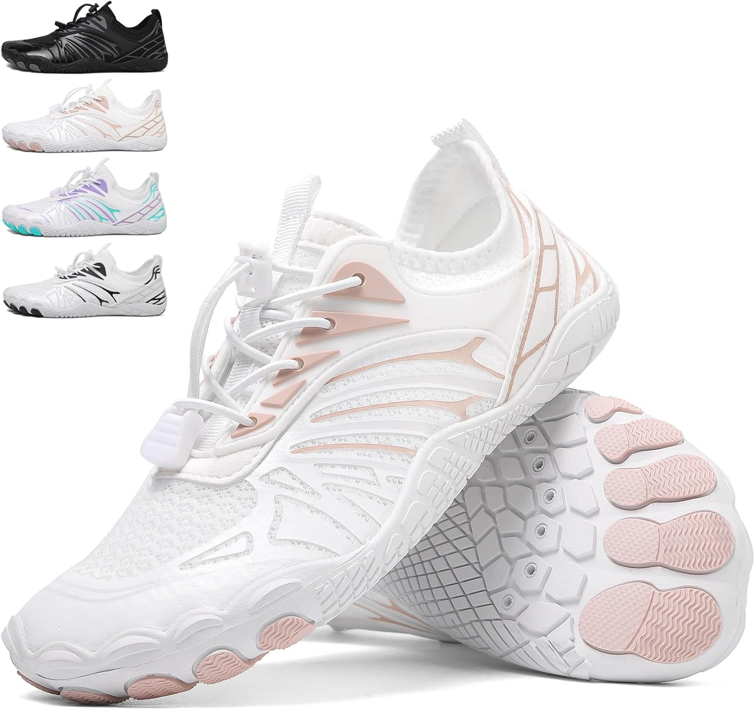 Кроссовки для бега для женщин и мужчин, противоскользящие, с широким носком, водонепроницаемые, быстросохнущие, с нулевым перепадом, для трейлов Waiwaigo, белый/розовый
Кроссовки для бега для женщин и мужчин, противоскользящие, с широким носком, водонепроницаемые, быстросохнущие, с нулевым перепадом, для трейлов Waiwaigo, белый/розовый