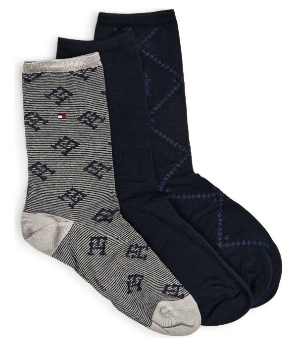 Носки женские Tommy Hilfiger с узором, синий/серый 
Носки женские Tommy Hilfiger с узором, синий/серый