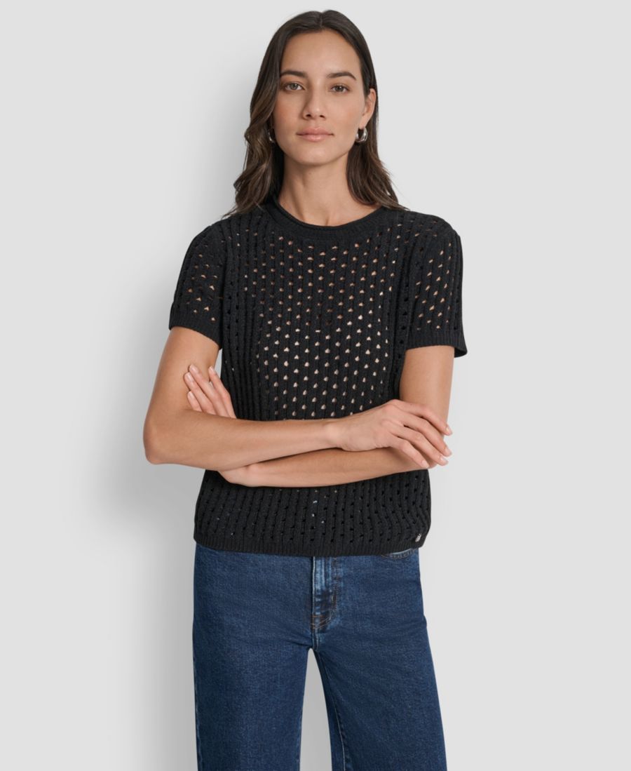 Женский свитер с короткими рукавами и круглым вырезом, размеры PXS-XL DKNY Jeans, Black
Женский свитер с короткими рукавами и круглым вырезом, размеры PXS-XL DKNY Jeans, Black