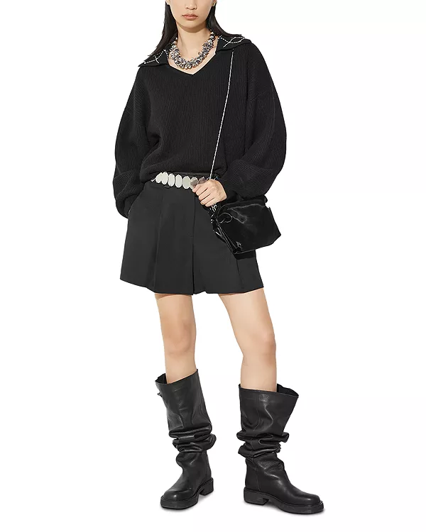 Вязаный свитер рыбака в рубчик Max&Co., черный
Вязаный свитер рыбака в рубчик Max&Co., черный