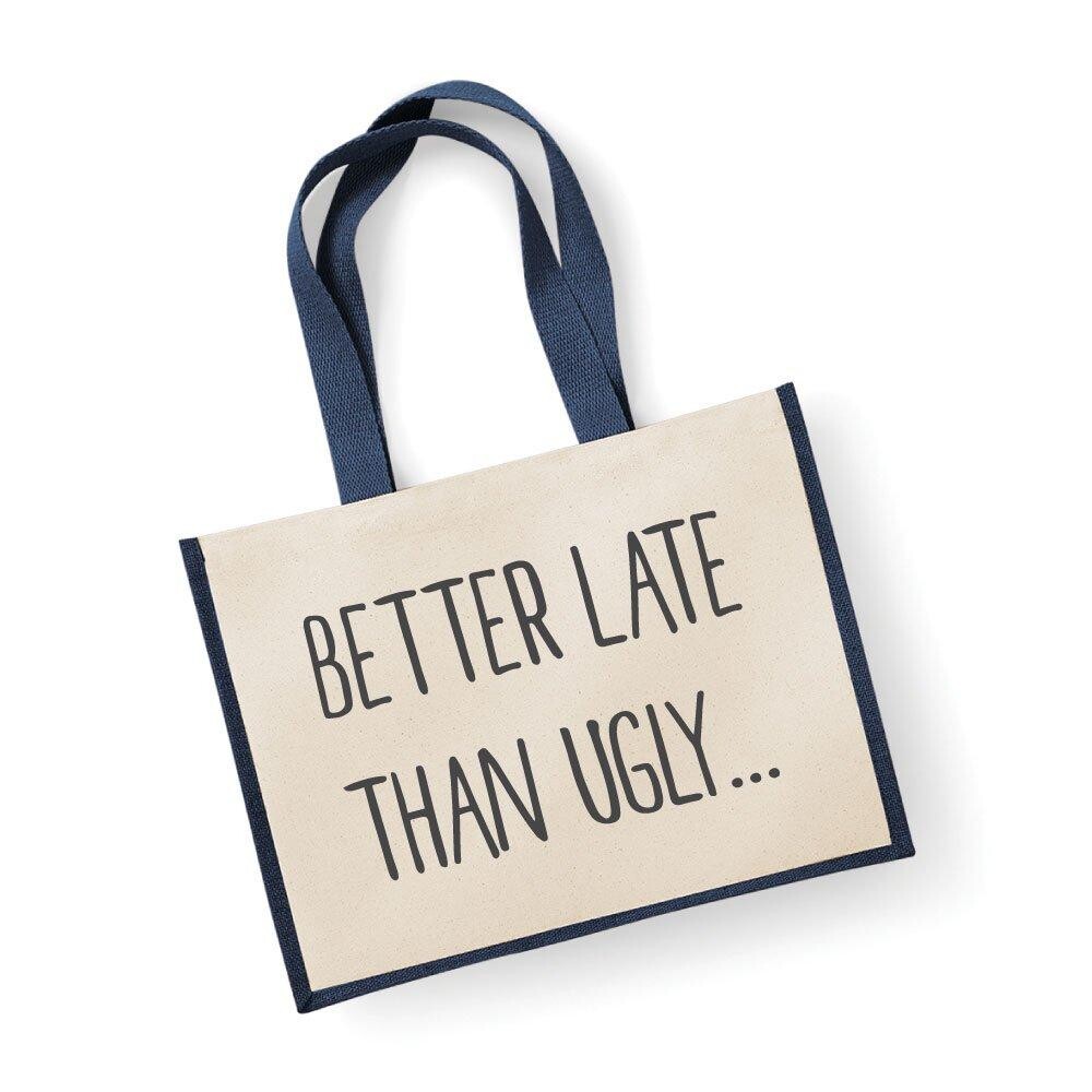 Большая джутовая сумка Лучше поздно, чем уродливая темно-синяя сумка 60 SECOND MAKEOVER, синий
Большая джутовая сумка Лучше поздно, чем уродливая темно-синяя сумка 60 SECOND MAKEOVER, синий