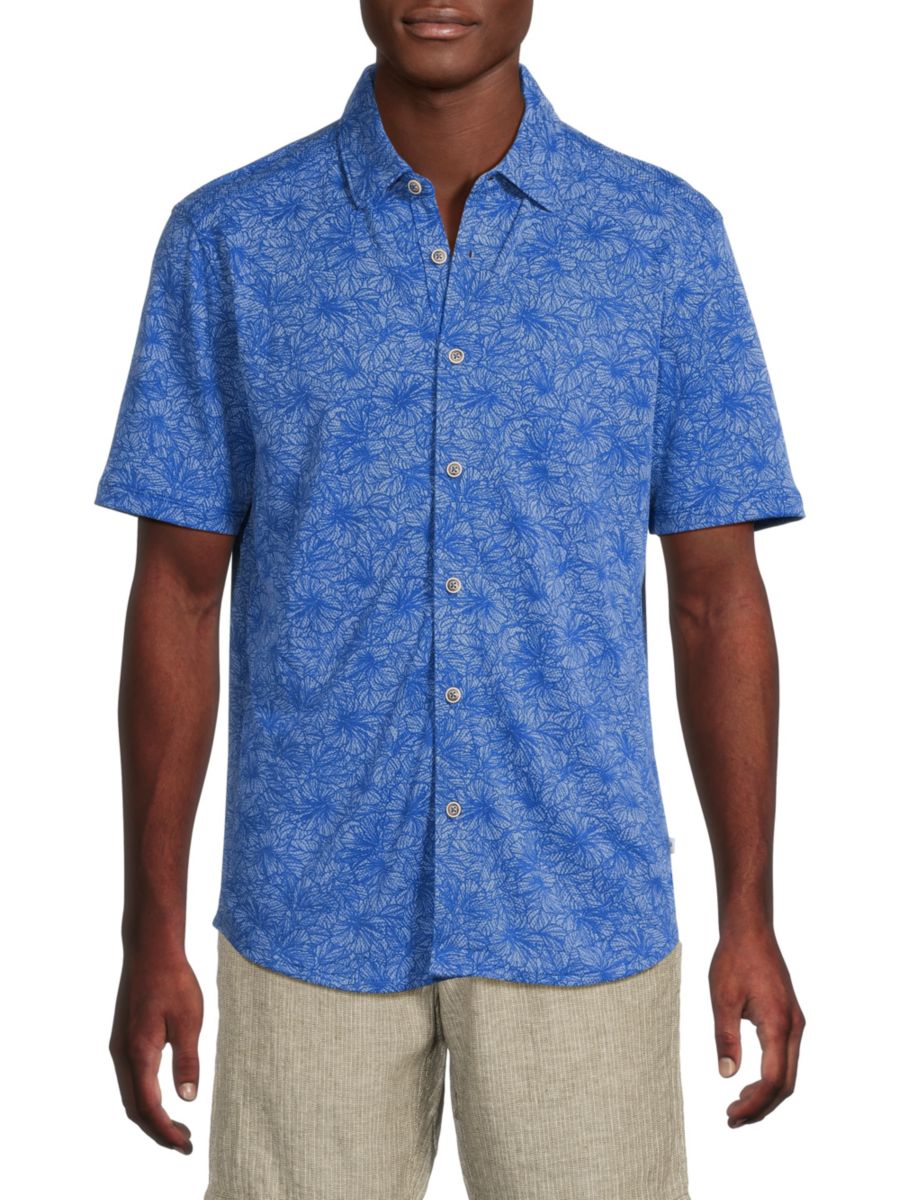 Рубашка из хлопка с цветочным принтом Leafy Oasis Tommy Bahama, цвет Cobalt Blue 
Рубашка из хлопка с цветочным принтом Leafy Oasis Tommy Bahama, цвет Cobalt Blue