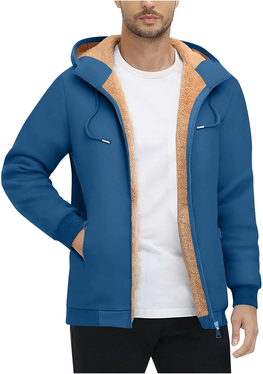 Мужская худи с подкладкой из флиса и шерпы, зимняя, с капюшоном и карманами на молнии Mrmaere
Мужская худи с подкладкой из флиса и шерпы, зимняя, с капюшоном и карманами на молнии Mrmaere