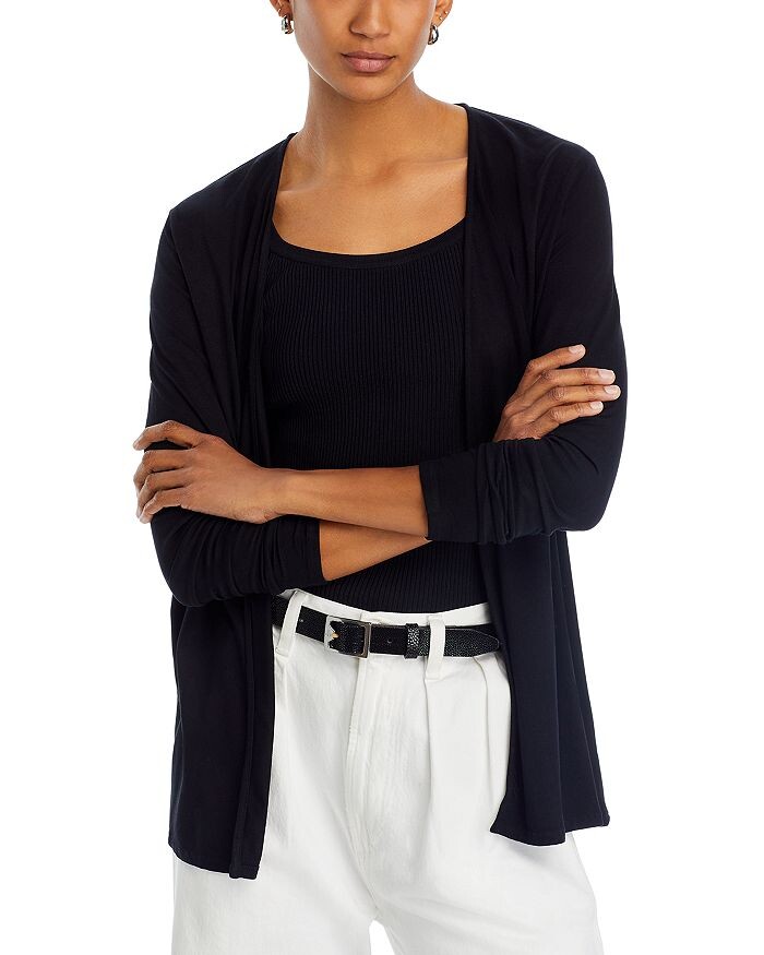 Кардиган Majestic Filatures с открытым передом и длинными рукавами, черный
Кардиган Majestic Filatures с открытым передом и длинными рукавами, черный