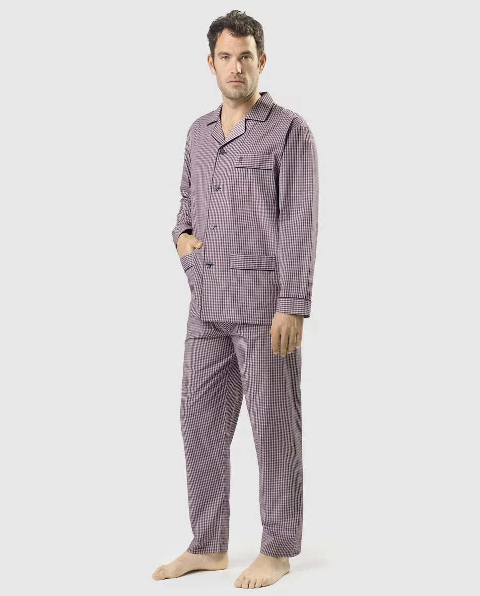 Мужская длинная пижама из темно-бордовой ткани El Búho Nocturno, белый
Мужская длинная пижама из темно-бордовой ткани El Búho Nocturno, белый