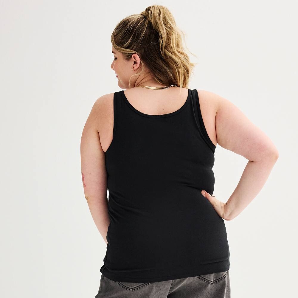 Майка больших размеров SO для юниоров с двойным вырезом, цвет Black Luxe
Майка больших размеров SO для юниоров с двойным вырезом, цвет Black Luxe