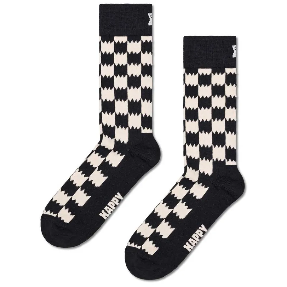 Носки Hs By Happy Dizz years check long, черный 
Носки Hs By Happy Dizz years check long, черный