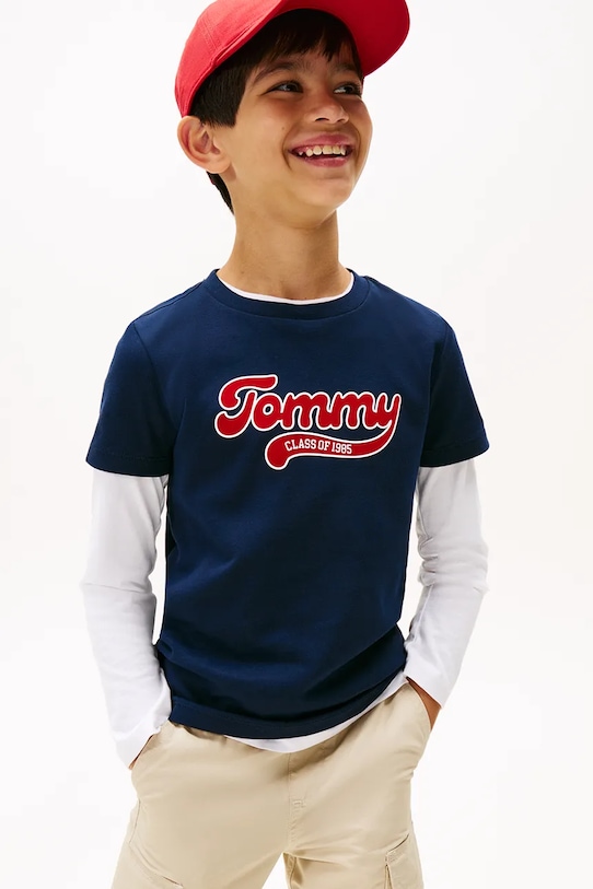 Детская хлопковая футболка Tommy Hilfiger, темно-синий
Детская хлопковая футболка Tommy Hilfiger, темно-синий