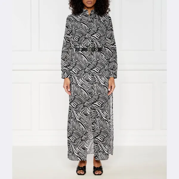 Платье с поясом с разрезом под зебру Michael Kors, черный
Платье с поясом с разрезом под зебру Michael Kors, черный