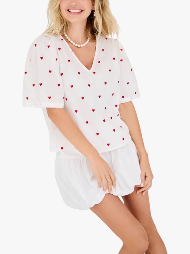 Топ с v-образным вырезом и принтом в виде сердечек A-VIEW, White/Red
Топ с v-образным вырезом и принтом в виде сердечек A-VIEW, White/Red