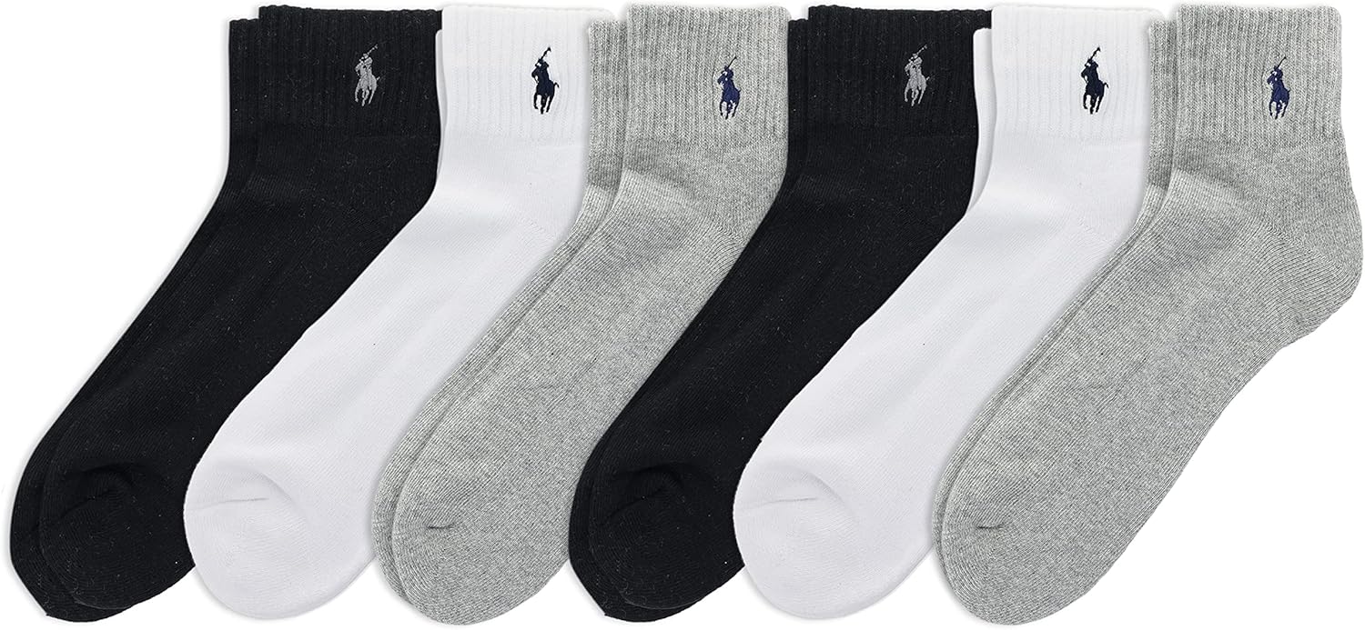 POLO RALPH LAUREN Мужские классические спортивные однотонные носки набор 6 пар - амортизирующий комфорт из хлопка, Gray Heather Assorted, 6-12.5
POLO RALPH LAUREN Мужские классические спортивные однотонные носки набор 6 пар - амортизирующий комфорт из хлопка, Gray Heather Assorted, 6-12.5