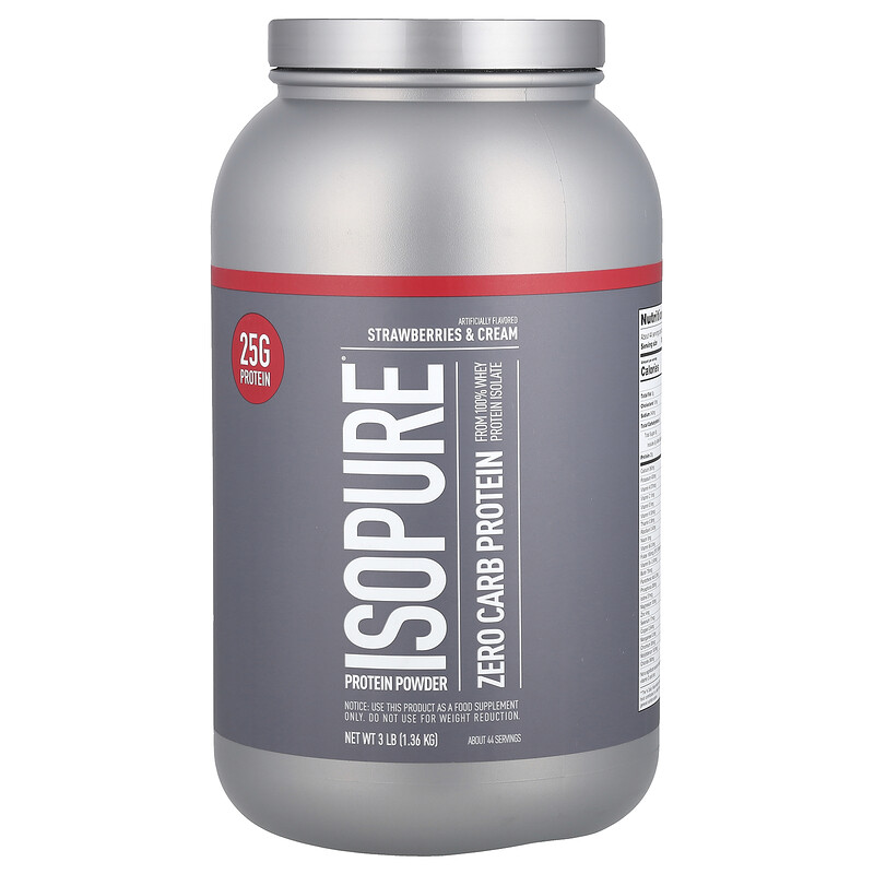 Isopure, Zero Carb, протеиновый порошок, клубника и сливки, 1,36 кг (3 фунта)
Isopure, Zero Carb, протеиновый порошок, клубника и сливки, 1,36 кг (3 фунта)
