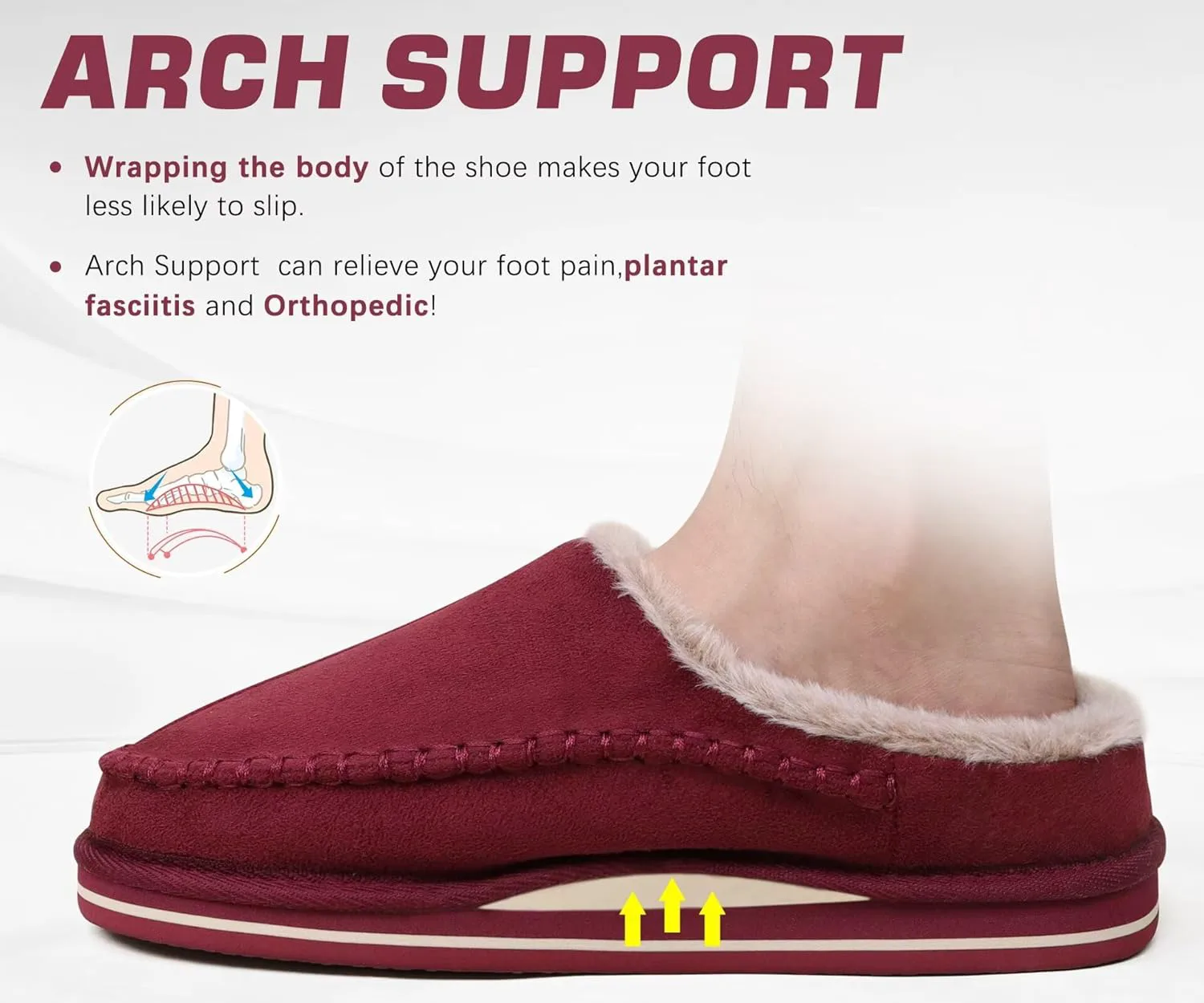 Мужские сабо KuaiLu с поддержкой свода стопы, замшевые, с искусственным мехом, с памятью формы, теплые домашние тапочки, удобные обувь без застежки для спальни, для дома и улицы, резиновая подошва, красный
Мужские сабо KuaiLu с поддержкой свода стопы, замшевые, с искусственным мехом, с памятью формы, теплые домашние тапочки, удобные обувь без застежки для спальни, для дома и улицы, резиновая подошва, красный