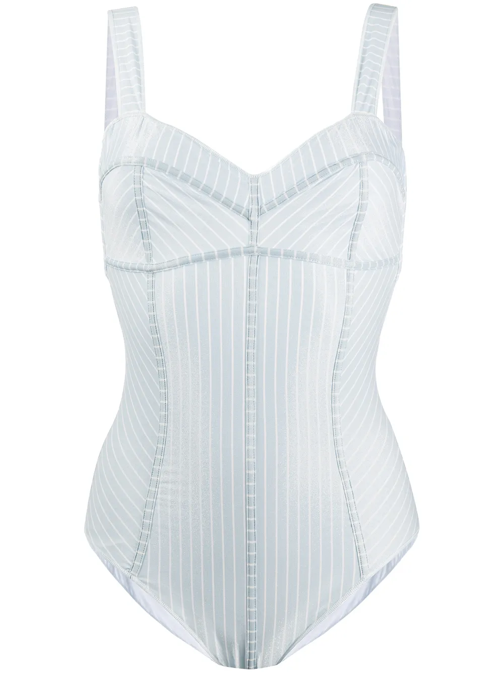 Купальник в полоску с завязками сзади Oséree, синий
Купальник в полоску с завязками сзади Oséree, синий