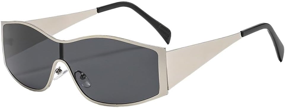 Винтажные цельные солнцезащитные очки-щитки для женщин, модные, с большой металлической оправой в стиле панк, солнцезащитные очки для вождения, защитные очки-маска WNCKSQ, C2silvergray
Винтажные цельные солнцезащитные очки-щитки для женщин, модные, с большой металлической оправой в стиле панк, солнцезащитные очки для вождения, защитные очки-маска WNCKSQ, C2silvergray