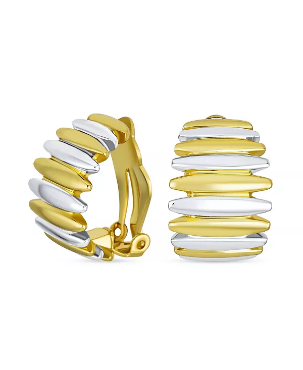 Серьги-Клипсы в форме креветок-полукольцов для непроколотых ушей, золото, серебро Bling Jewelry, two-tone
Серьги-Клипсы в форме креветок-полукольцов для непроколотых ушей, золото, серебро Bling Jewelry, two-tone