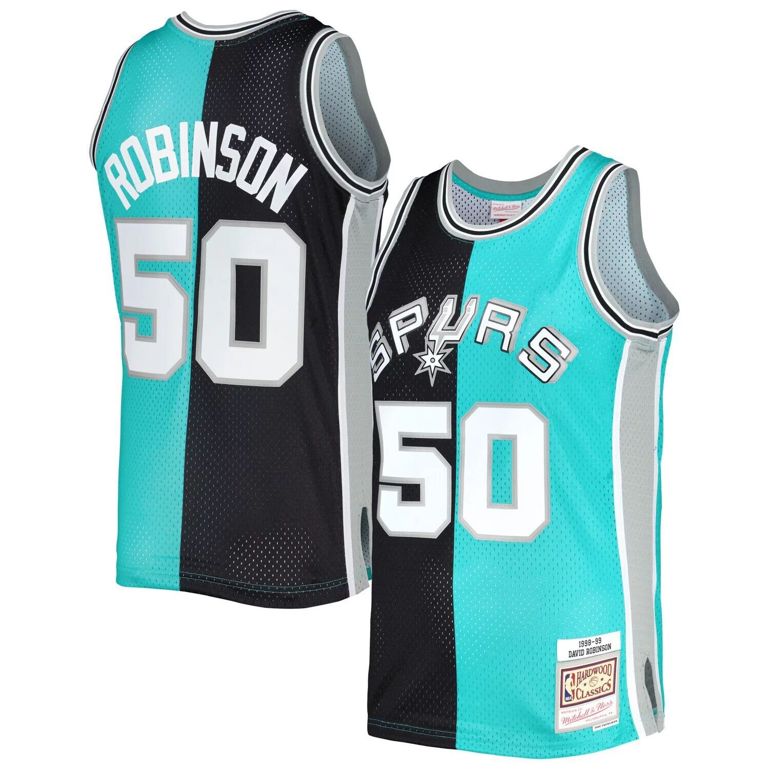 Мужская футболка Mitchell & Ness David Robinson, черная/бирюзовая, San Antonio Spurs Hardwood Classics 1998-99 Split Swingman Джерси, Черный, Мужская футболка Mitchell & Ness David Robinson, черная/бирюзовая, San Antonio Spurs Hardwood Classics 1998-99 Sp
Мужская футболка Mitchell & Ness David Robinson, черная/бирюзовая, San Antonio Spurs Hardwood Classics 1998-99 Split Swingman Джерси, Черный, Мужская футболка Mitchell & Ness David Robinson, черная/бирюзовая, San Antonio Spurs Hardwood Classics 1998-99 Sp