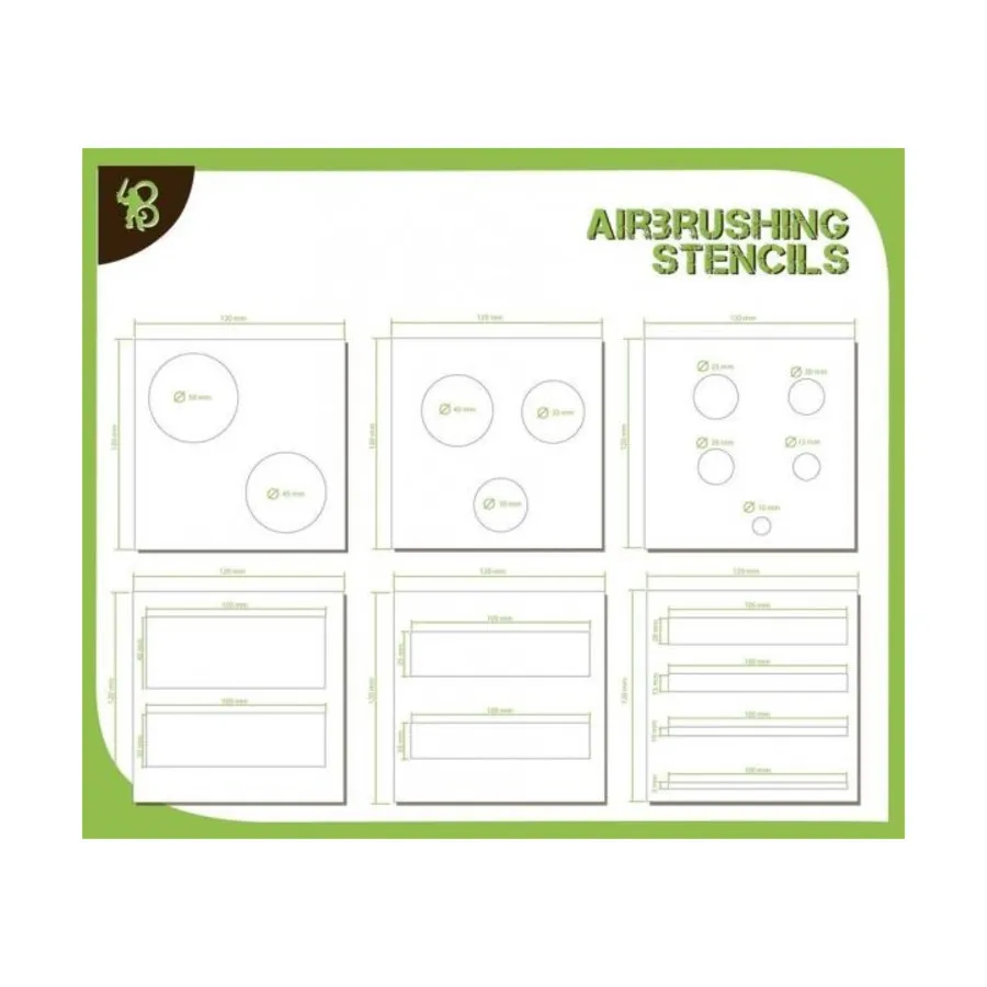Трафареты - круги и полоски, Airbrush Stencils (Bandua Wargames)
Трафареты - круги и полоски, Airbrush Stencils (Bandua Wargames)