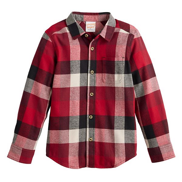 Детская фланелевая рубашка на пуговицах для мальчиков 4-12 лет Jumping Beans, Red Black Plaid
Детская фланелевая рубашка на пуговицах для мальчиков 4-12 лет Jumping Beans, Red Black Plaid